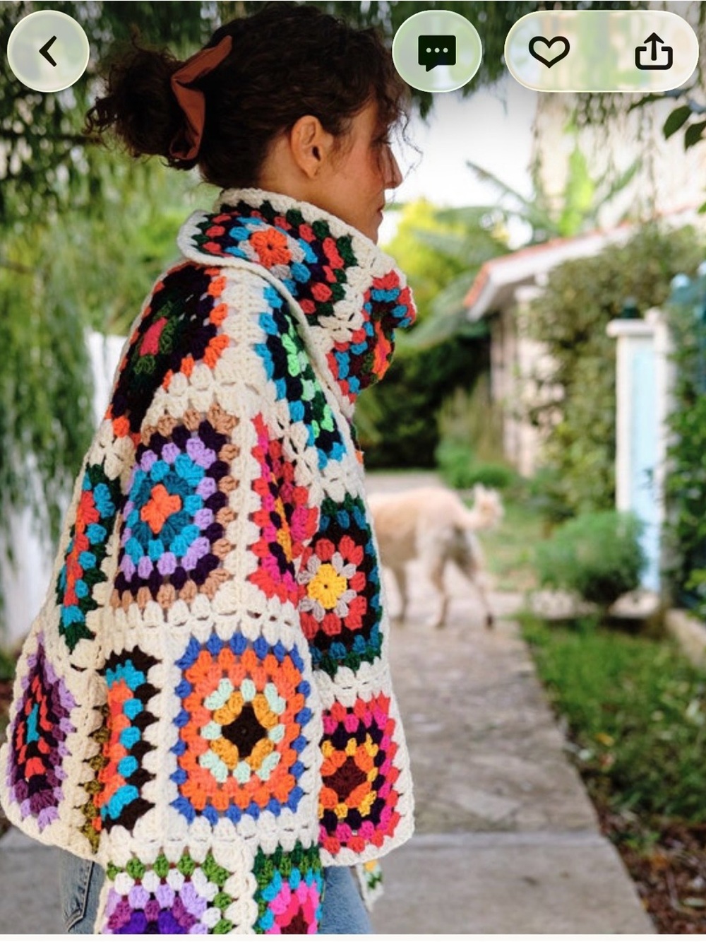 Multicolor Crochet Granny Square Sweater
